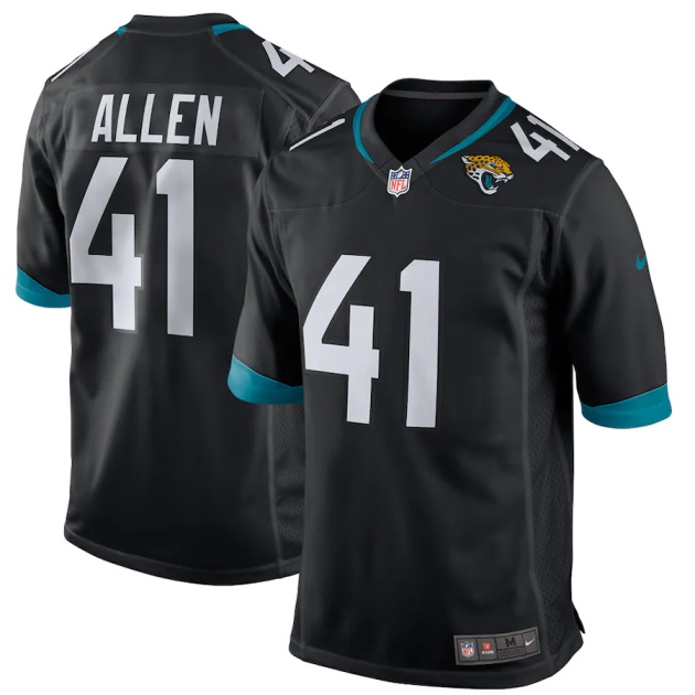 mens jacksonville jaguars josh allen nike black game player jersey